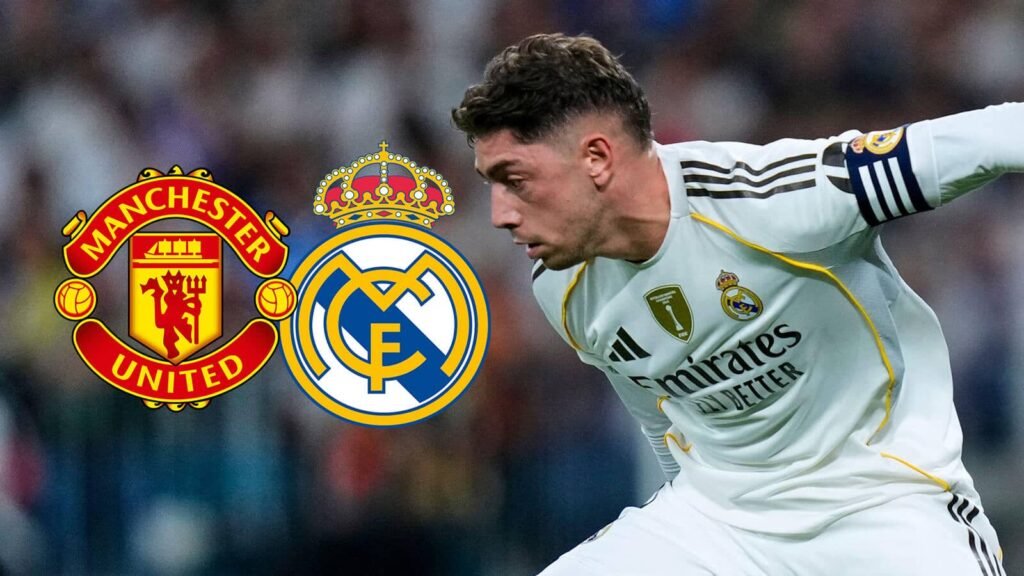 Manchester United Make €120m Offer for Real Madrid's Federico Valverde 5 Federico Valverde with Real madrid Man utd badges