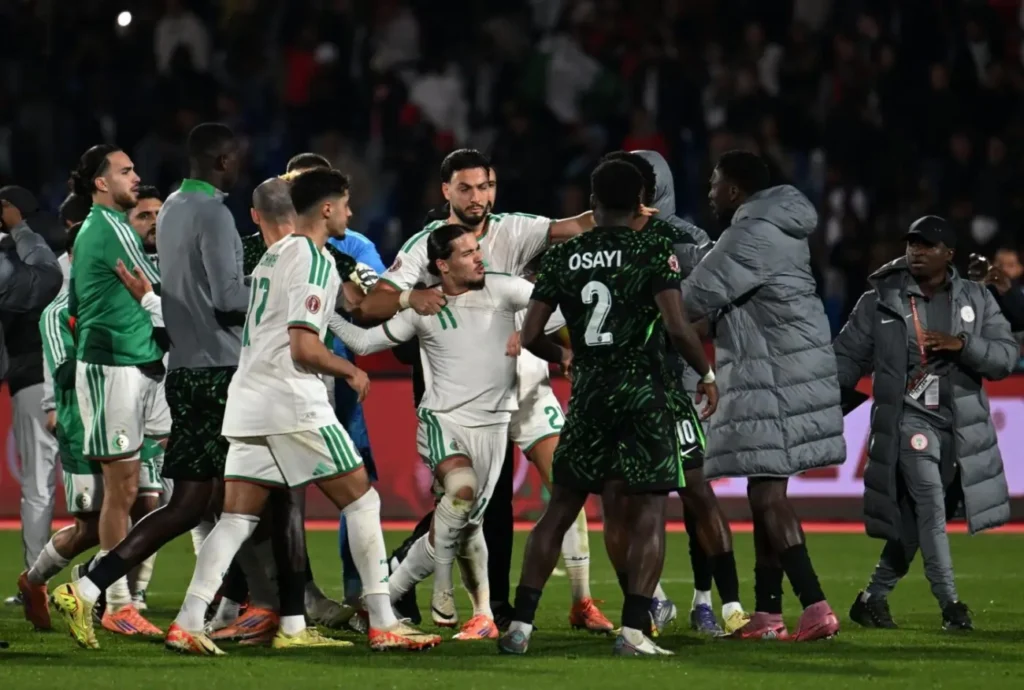 CAF Sanctions Algeria Over Players’ Misconduct Against Nigeria at AFCON 2025 13 Algeria players fighting Nigeria players